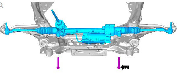 Power steering steering gear (G1778594) Removal and installation
