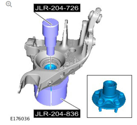 Rear suspension rear wheel bearing (G1818219) Removal and installation