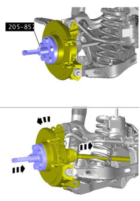Rear drive halfshafts rear left halfshaft (G1791654) - Removal