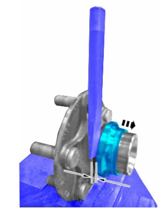 Rear suspension rear wheel bearing (G1818219) Removal and installation