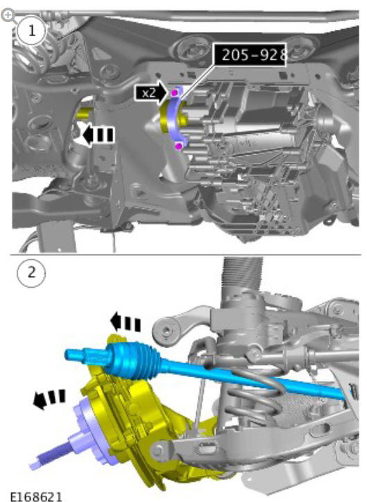 Rear drive halfshafts rear left halfshaft (G1791654) - Removal