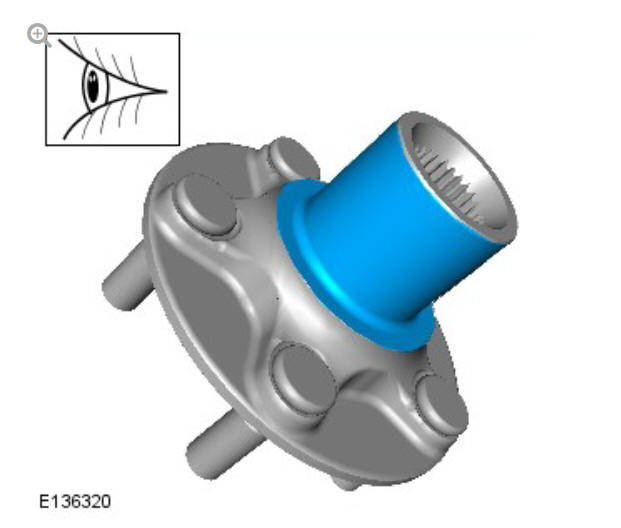 Rear suspension rear wheel bearing (G1818219) Removal and installation
