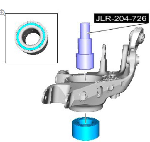 Rear suspension rear wheel bearing (G1818219) Removal and installation