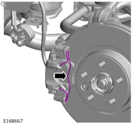 Rear disc brake brake pads (G1785108) removal and installation