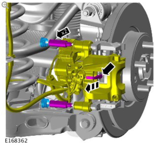 Rear disc brake brake pads (G1785108) removal and installation