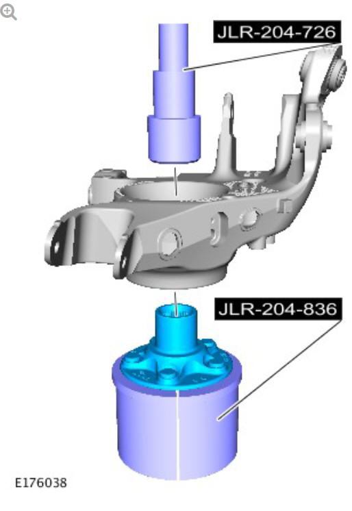 Rear suspension rear wheel bearing (G1818219) Removal and installation