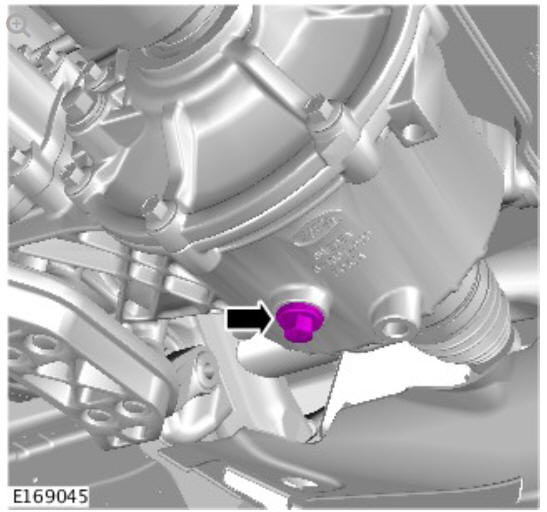 Rear drive axle_differential - Vehicles without- Active driveline differential draining and filling (G1775367) General procedures