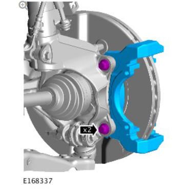 Front disc brake brake caliper anchor plate (G1785106) removal and installation