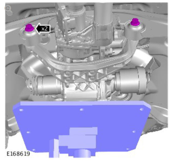 Rear drive axle_differential - Vehicles without- Active driveline differential support insulator (G1775376) Removal and installation