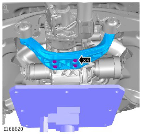 Rear drive axle_differential - Vehicles without- Active driveline differential support insulator (G1775376) Removal and installation
