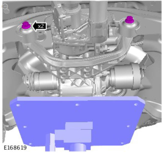 Rear drive axle_differential - Vehicles without- Active driveline differential support insulator (G1775376) Removal and installation