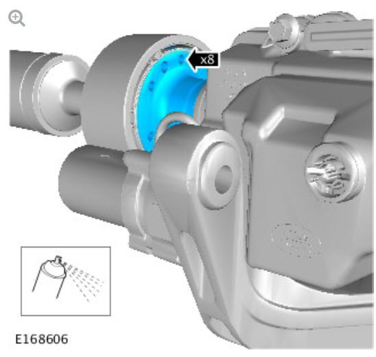 Rear drive axle_differential - Vehicles without- Active driveline drive pinion flange - vehicles with- 9HP48 9-speed automatic transmission - AWD (G1775379) Removal