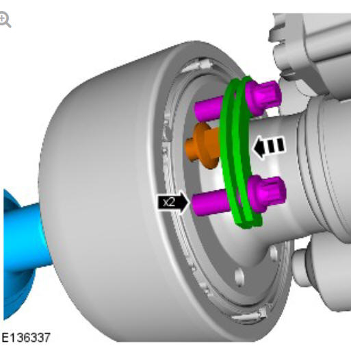 Rear drive axle_differential - Vehicles without- Active driveline drive pinion flange - vehicles with- 9HP48 9-speed automatic transmission - AWD (G1775379) Removal