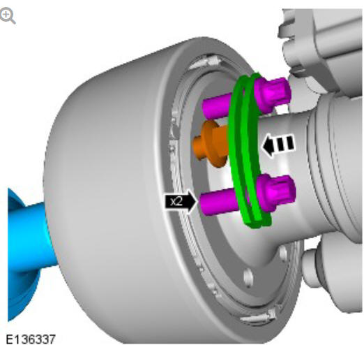 Rear drive axle_differential - Vehicles without- Active driveline drive pinion flange - vehicles with- 9HP48 9-speed automatic transmission - AWD (G1775379) Removal