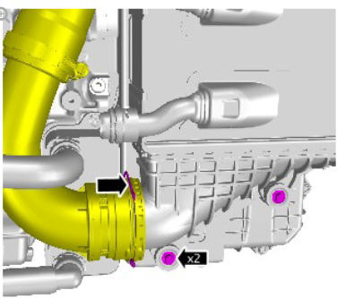 Intake Air Distribution and Filtering - Ingenium i4 2.0l Diesel Charge Air Cooler (G1875919) Removal and Installation