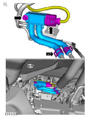 Electronic Engine Controls - Ingenium i4 2.0l Diesel Diesel Particulate Filter Differential Pressure Sensor (G1890699) / Removal and Installation