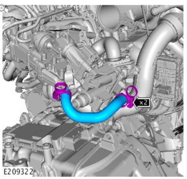 Engine Emission Control - Ingenium i4 2.0l Diesel High Pressure Exhaust Gas Recirculation Cooler (G2162458) / Removal and Installation