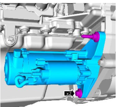 Starting System - Ingenium i4 2.0l Diesel Starter Motor (G1879568) Removal and Installation