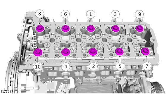 Renew Part: Cylinder head bolts.