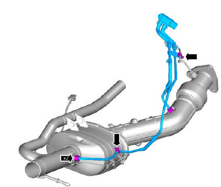 Exhaust - Ingenium i4 2.0l Diesel Diesel Particulate Filter - Vehicles Without- Diesel Exhaust Fluid (G1887685) / Removal Installation