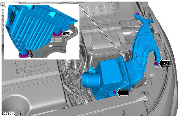 Intake Air Distribution and Filtering - Ingenium i4 2.0l Diesel Air Cleaner (G1877886)/ Removal and Installation