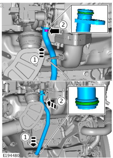 Fuel Charging and Controls - Turbocharger - Ingenium i4 2.0l Diesel Turbocharger Oil Return Hose (G1875965) Removal and Installation