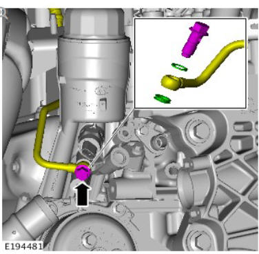 Fuel Charging and Controls - Turbocharger - Ingenium i4 2.0l Diesel Turbocharger Oil Supply Tube (G1875966) / Removal and Installation