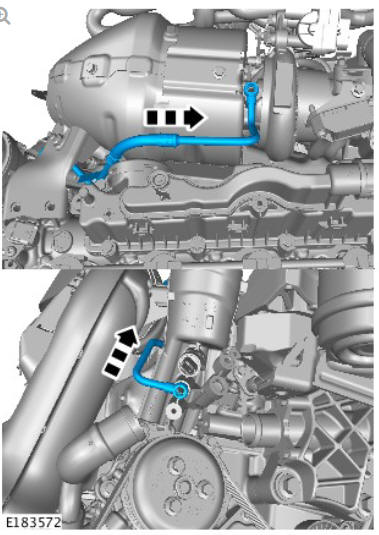 Fuel Charging and Controls - Turbocharger - Ingenium i4 2.0l Diesel Turbocharger Oil Supply Tube (G1875966) / Removal and Installation