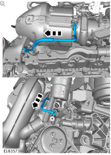 Fuel Charging and Controls - Turbocharger - Ingenium i4 2.0l Diesel Turbocharger Oil Supply Tube (G1875966) / Removal and Installation