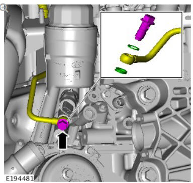 Fuel Charging and Controls - Turbocharger - Ingenium i4 2.0l Diesel Turbocharger Oil Supply Tube (G1875966) / Removal and Installation