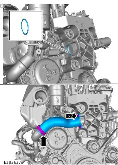 Fuel Charging and Controls - Turbocharger - Ingenium i4 2.0l Diesel Turbocharger Oil Supply Tube (G1875966) / Removal and Installation