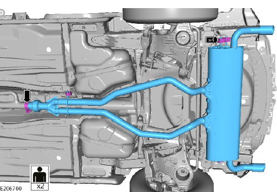 Exhaust - Ingenium i4 2.0l Diesel Rear Silencer (G2142885) / Removal and Installation