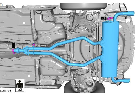 Exhaust - Ingenium i4 2.0l Diesel Rear Silencer (G2142885) / Removal and Installation
