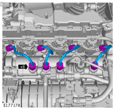 Fuel Charging and Controls - Ingenium i4 2.0l Diesel Fuel Injectors (G1875958) Removal and Installation